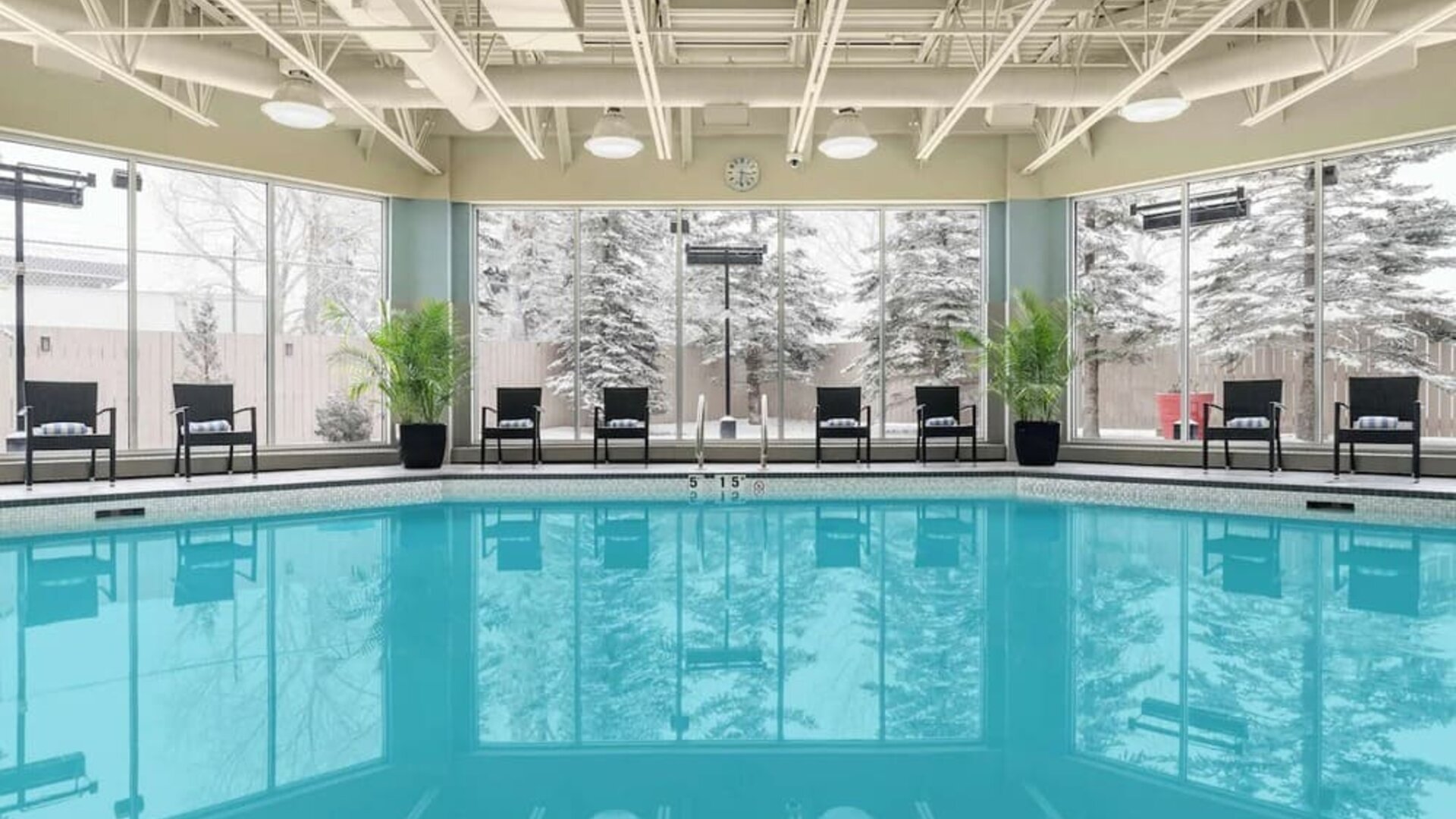 Indoor pool at Hilton Garden Inn Calgary Airport.