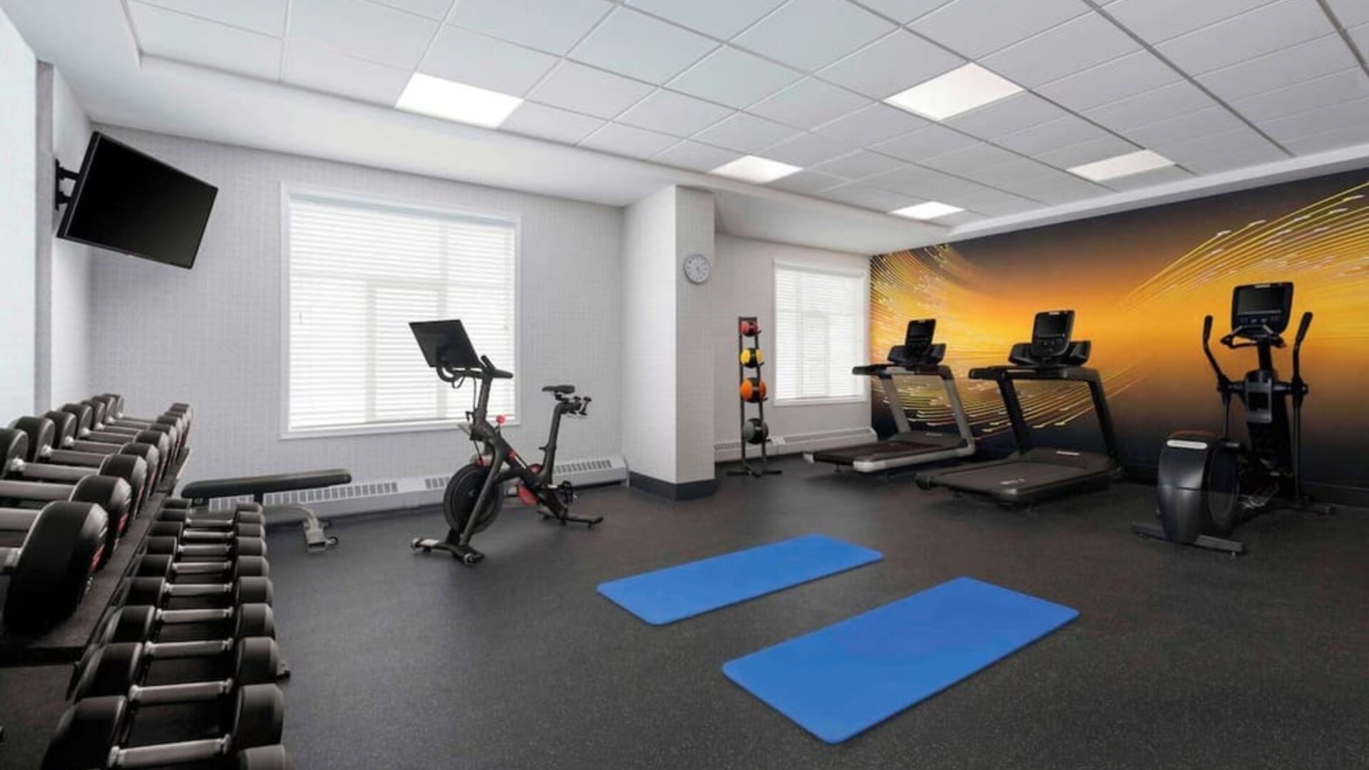 Gym at Hilton Garden Inn Calgary Airport.