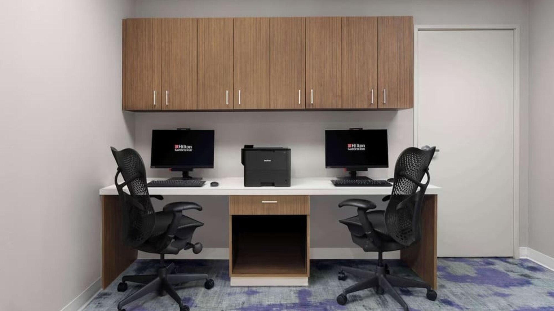 Business center at Hilton Garden Inn Calgary Airport.