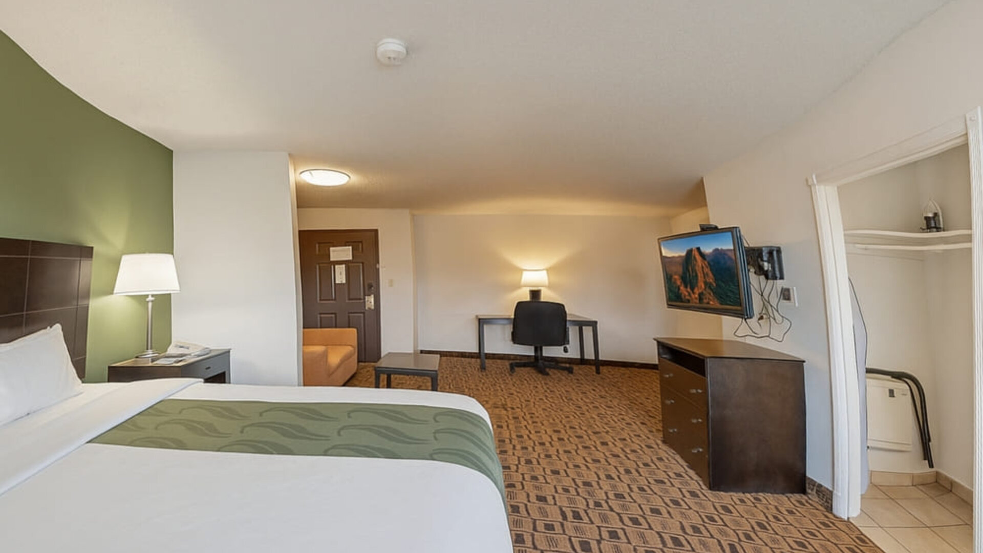Day use room at Coratel Plus Suites Wichita West Airport.