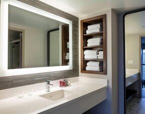 Private bathroom at Boston Marriott Newton.