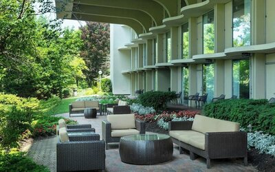 Courtyard at Boston Marriott Newton.