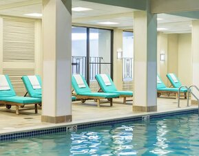 Refreshing indoor pool at Boston Marriott Newton.
