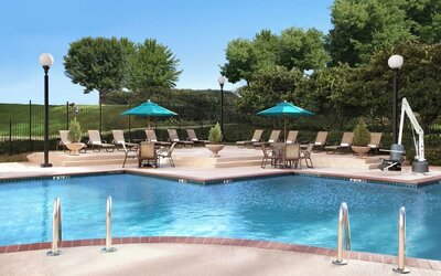 Outdoor pool at Hilton Atlanta Airport.