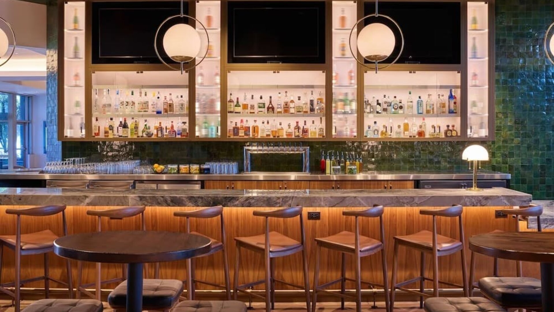 Hotel bar at Hilton Atlanta Airport.