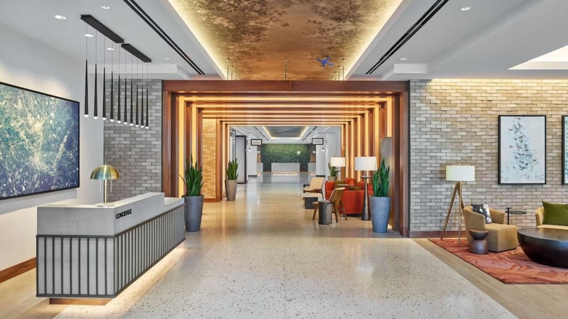 Reception hall at Hilton Atlanta Airport.