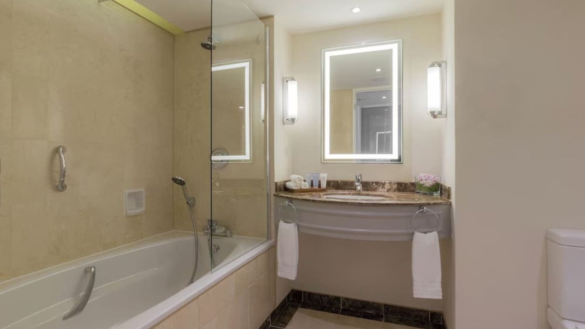 Guest bathroom at Conrad Dublin.