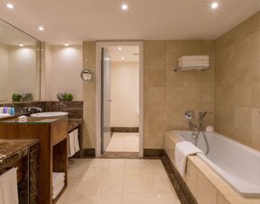 Guest bathroom at Conrad Dublin.