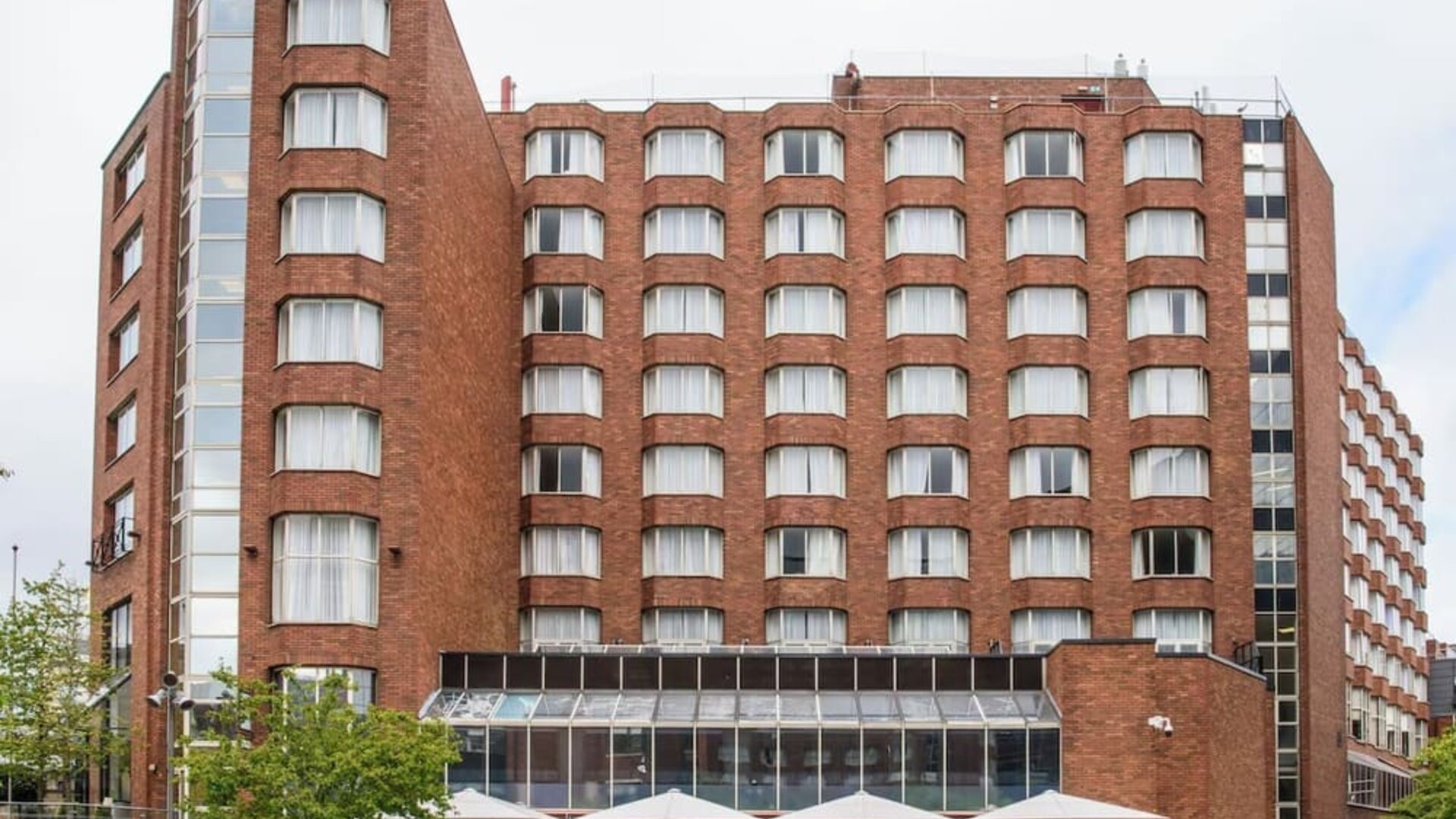 Hotel exterior at Conrad Dublin.
