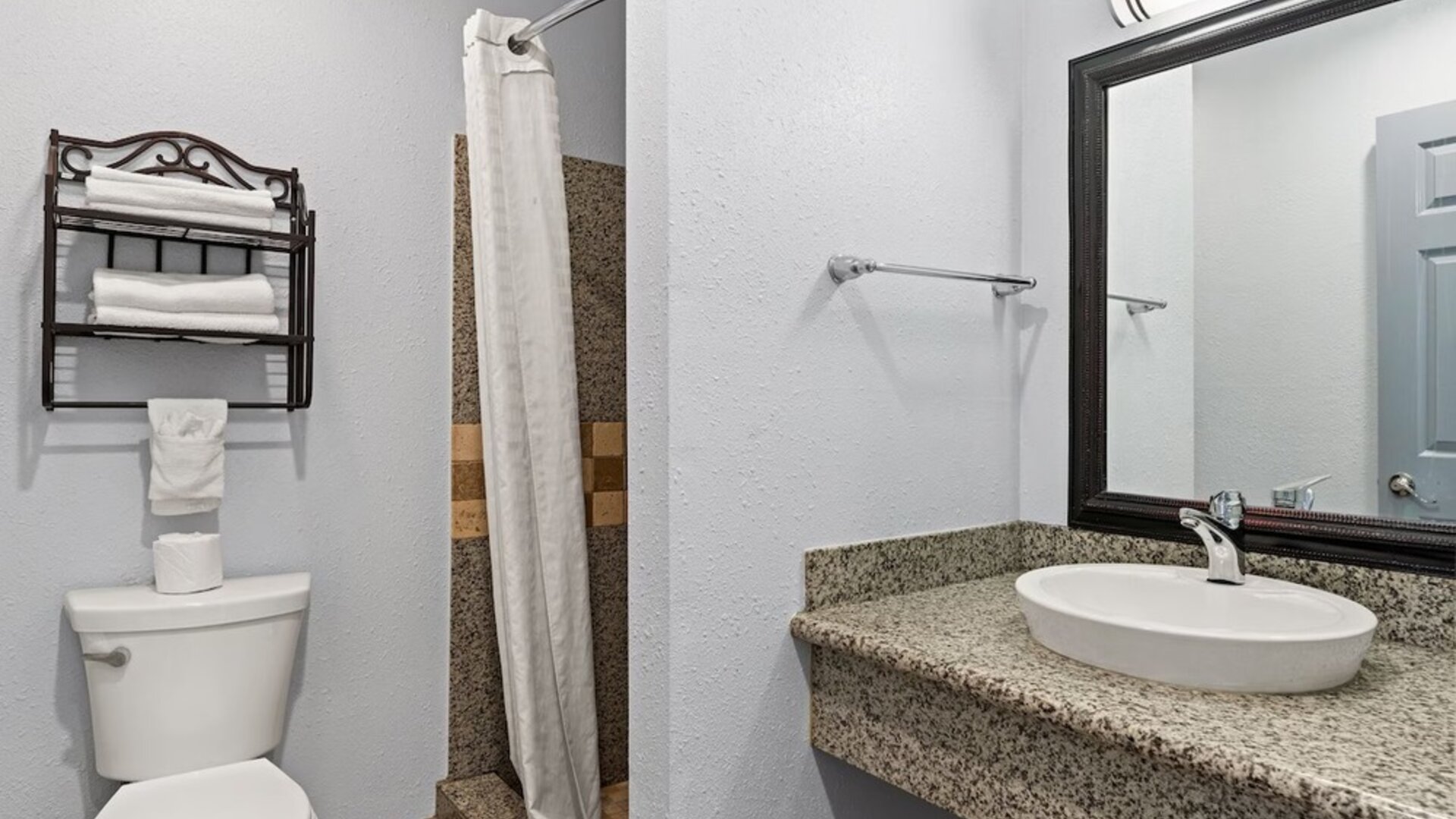 Guest bathroom at Bay Breeze Inn.