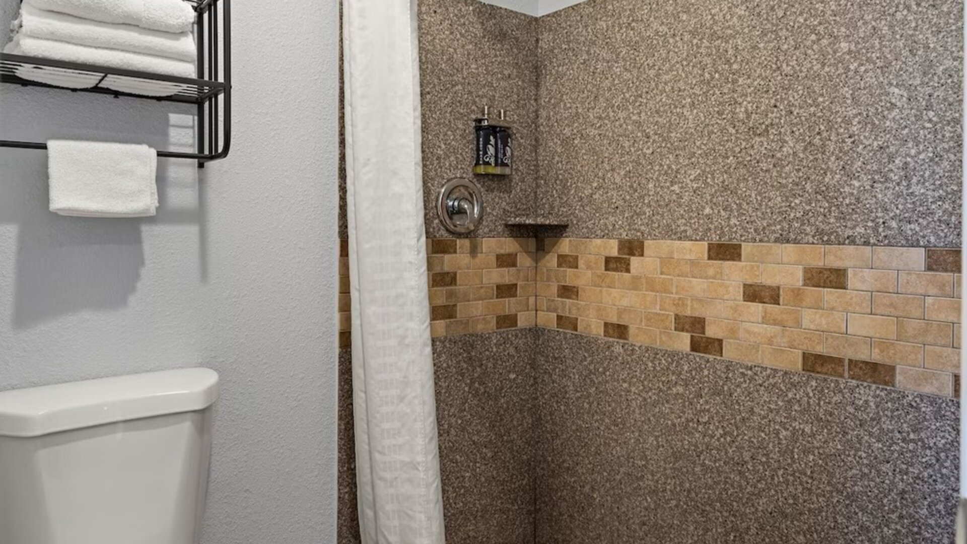 Guest bathroom at Bay Breeze Inn.