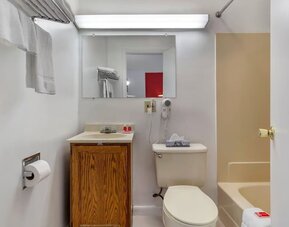Guest bathroom at Econo Lodge Lee - Great Barrington.