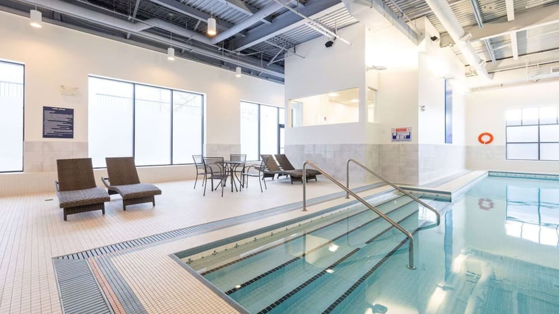 Indoor pool at DoubleTree By Hilton Calgary North.