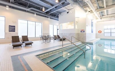 Indoor pool at DoubleTree By Hilton Calgary North.