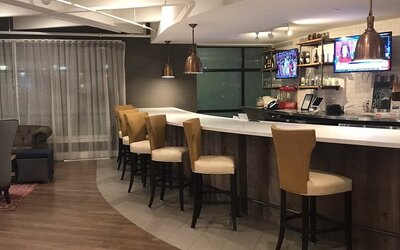 Hotel bar at Envision Hotel Boston-Everett.