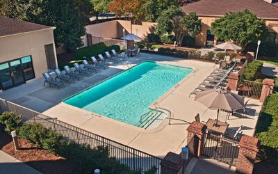 Outdoor pool at Sonesta Select Raleigh Durham Airport Morrisville.