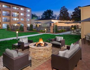 Outdoor fire pit at Sonesta Select Raleigh Durham Airport Morrisville.