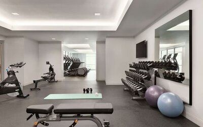 Fitness center at Embassy Suites By Hilton Atlanta Midtown.