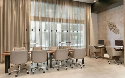 Meeting room at Embassy Suites By Hilton Atlanta Midtown.