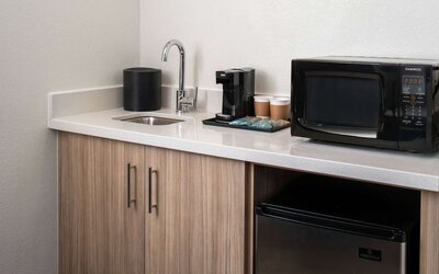 Coffee station at Sonesta Select Nashville Airport Suites.