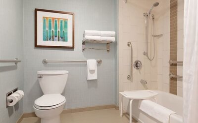 Guest bathroom at Hyatt Place Fremont/Silicon Valley.