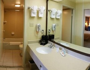 Guest bathroom at Quality Inn On Historic Route 66.