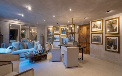 Lobby seating at Olive Boutique Hotel.