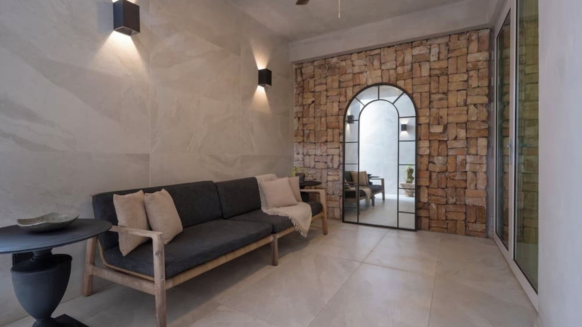 Lobby seating at Olive Boutique Hotel.