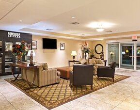 Lobby seating at Candlewood Suites Pearland-Houston South.