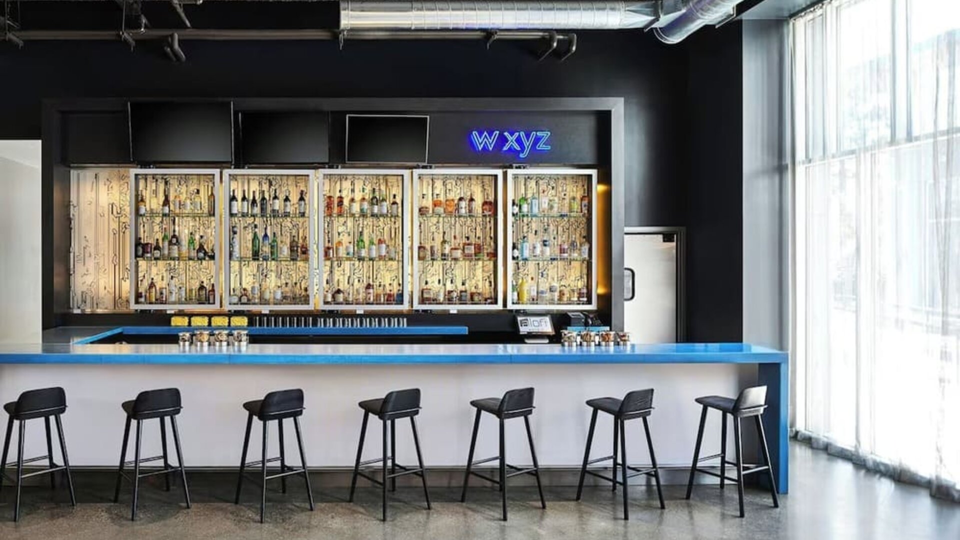 Hotel bar at Aloft SFO.