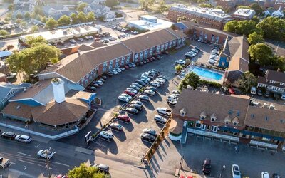 Hotel exterior at Hyannis Plaza Hotel.