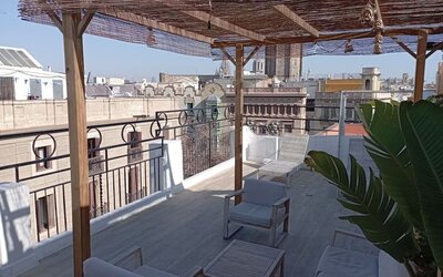 Rooftop views at Hotel Moderno Barcelona.