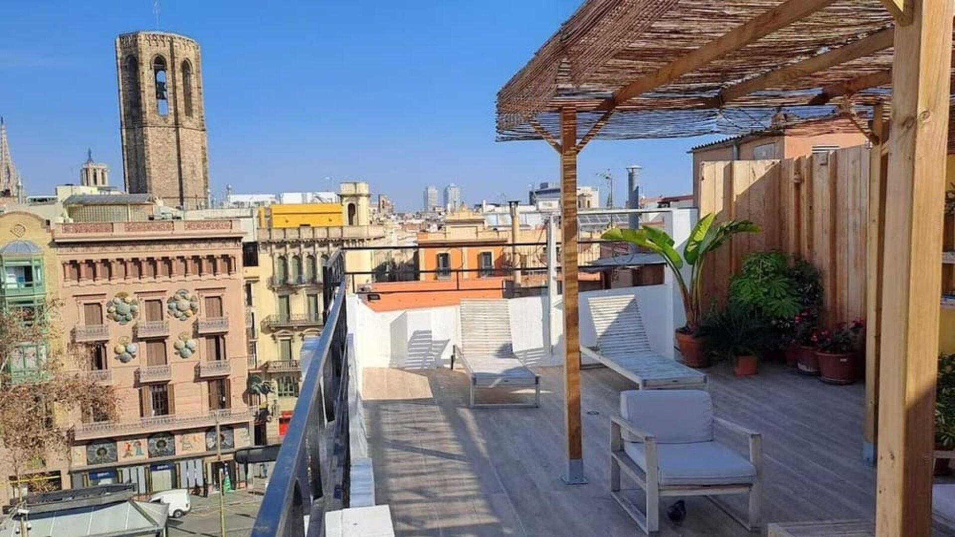 Rooftop views at Hotel Moderno Barcelona.