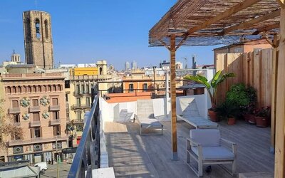 Rooftop views at Hotel Moderno Barcelona.
