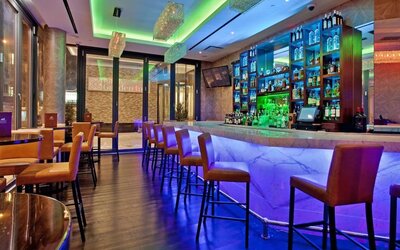 Hotel bar at Hilton Garden Inn New York Central Park South Mid-town West.