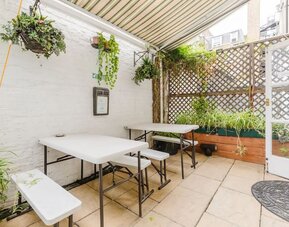 Garden terrace at The Chapter Hotels - Falcon Hotel.