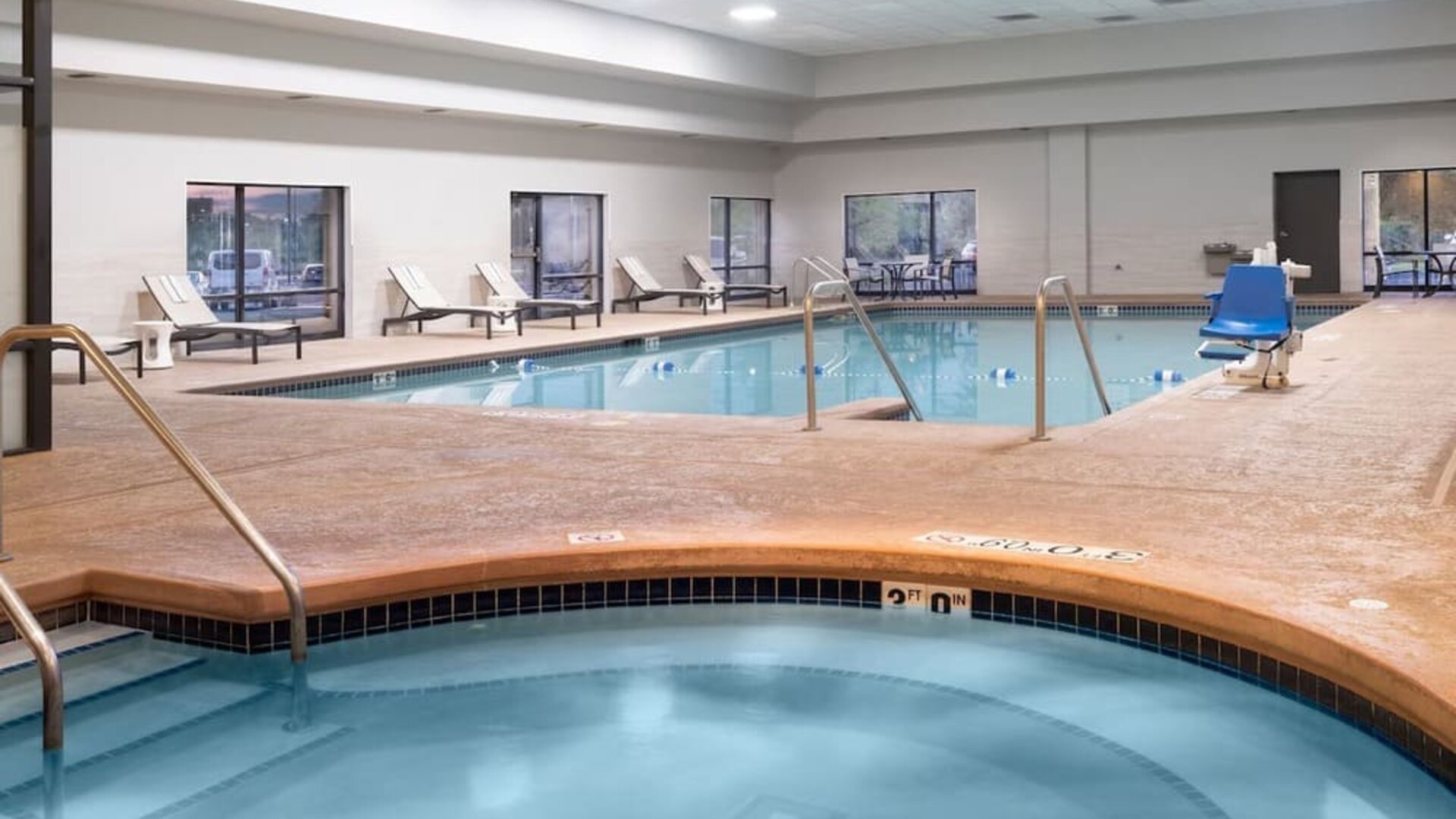 Indoor pool at Crowne Plaza Milwaukee Airport By IHG.