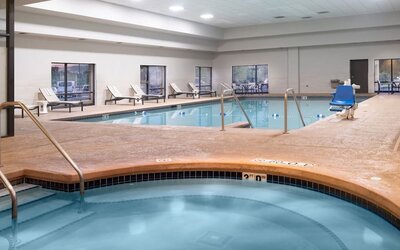 Indoor pool at Crowne Plaza Milwaukee Airport By IHG.