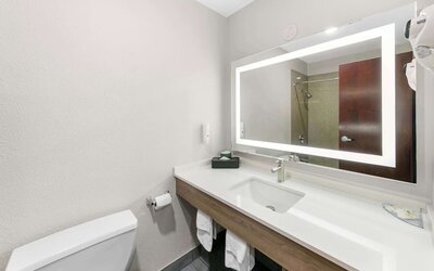 Bathroom at Quality Inn & Suites Sacramento Downtown Area.