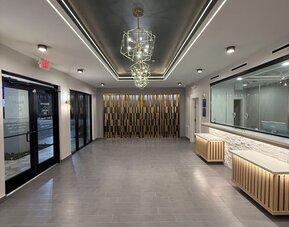 Reception hall at Palace Inn Blue 290 W 43rd & Bingle Rd.