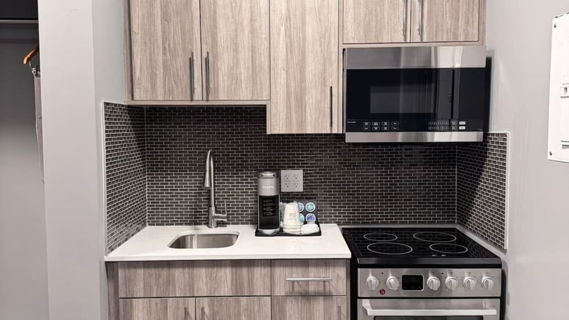 Kitchen at Ramada By Wyndham West Edmonton Hotel & Suites.