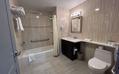 Guest bathroom at Grandview Hotel New York.