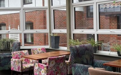 Indoor dining at Dragonfly Hotel Bury St Edmunds.
