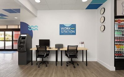 Work space at Developer Inn Downtown Orlando.