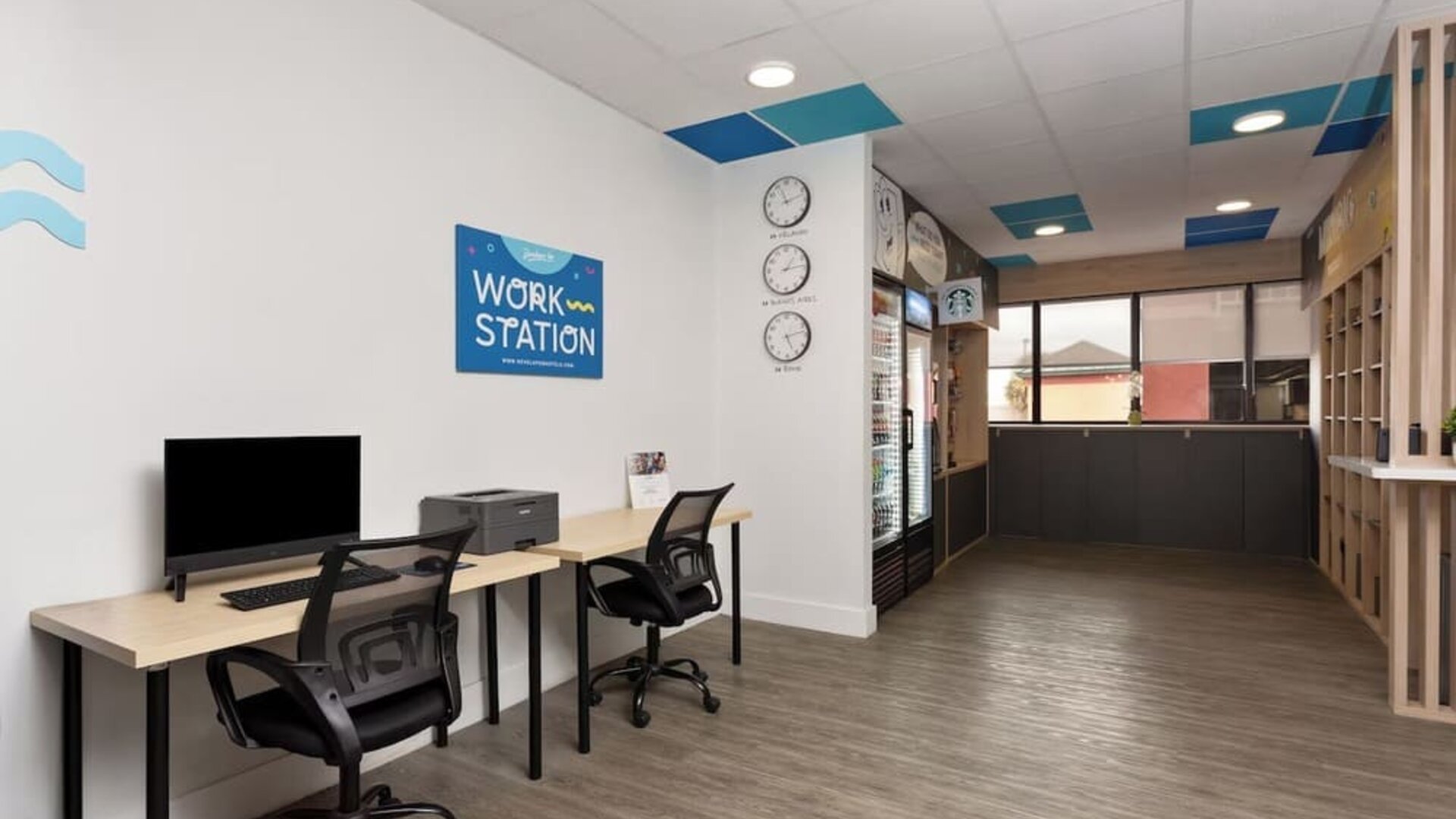 Work space at Developer Inn Downtown Orlando.