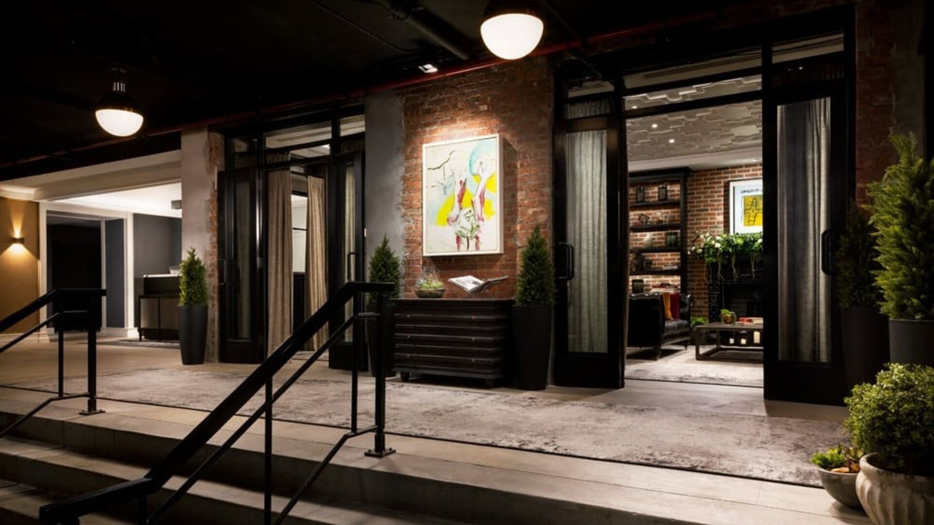 Hotel entrance at Arthouse Hotel NYC.