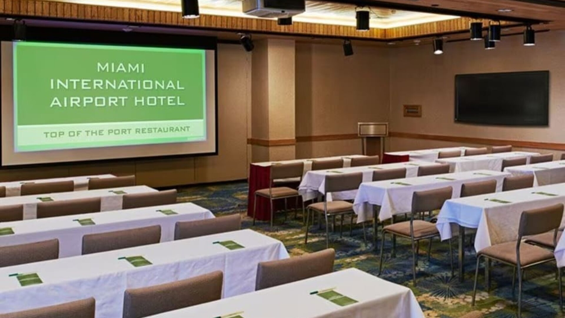 Meeting room available at Miami International Airport Hotel.