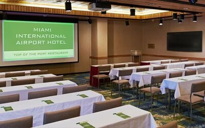 Meeting room available at Miami International Airport Hotel.