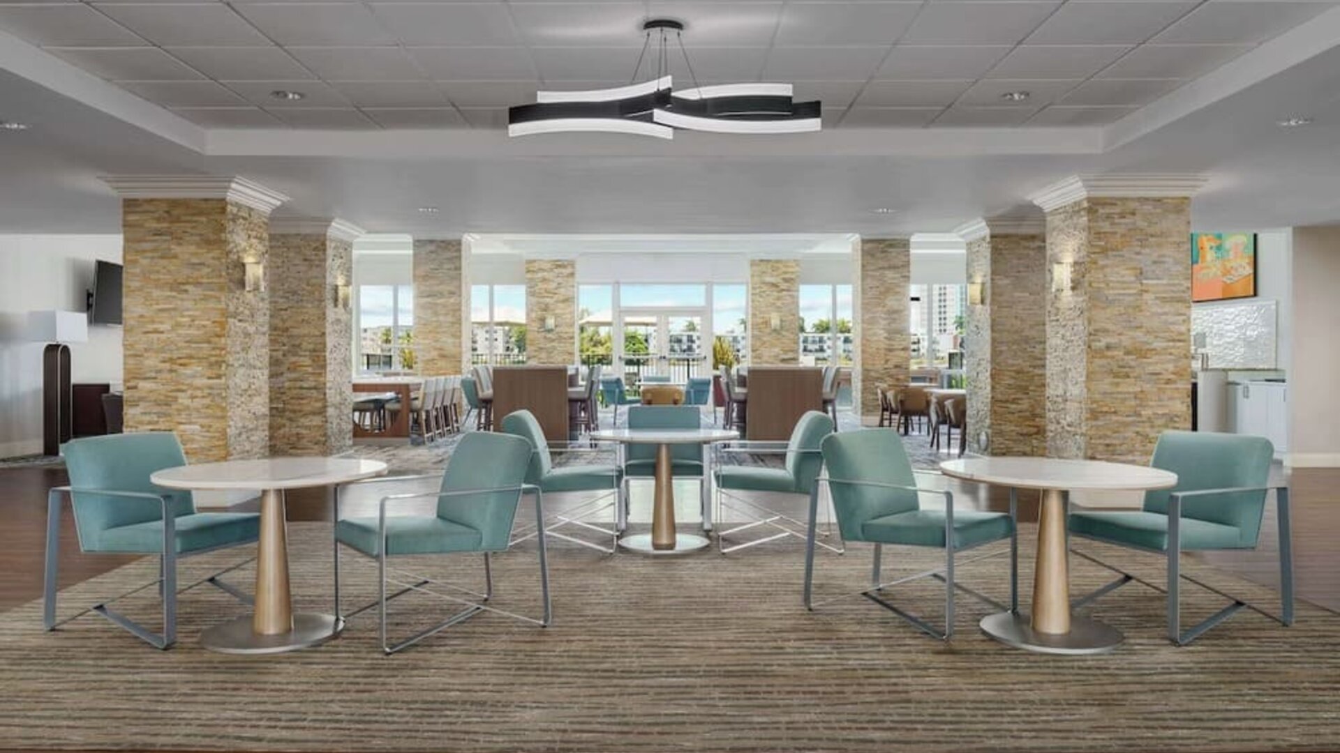 Lobby at Homewood Suites By Hilton Miami Airport-Blue Lagoon.