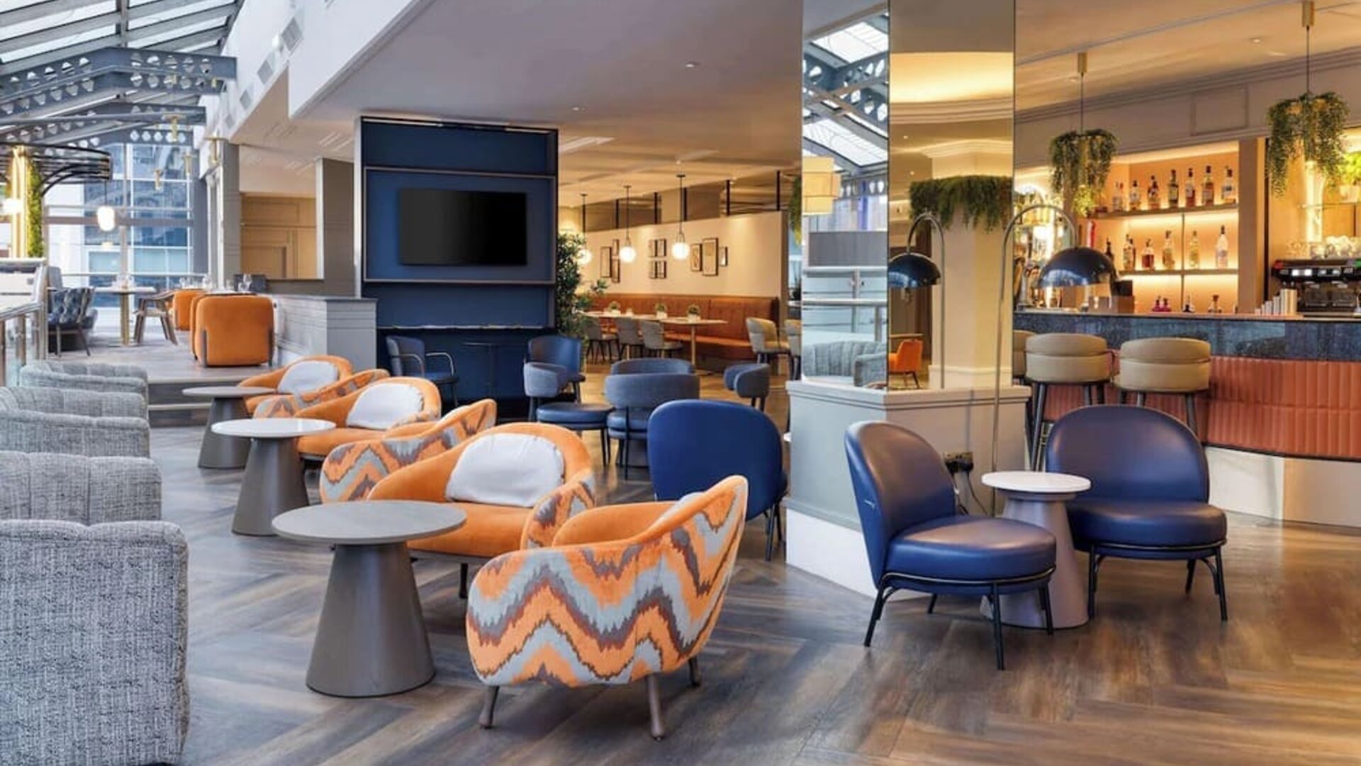 Hotel bar at Hilton Leeds City.